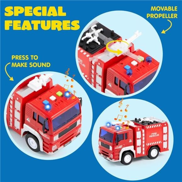 4 Packs Emergency Vehicle Toy Playsets, Friction Powered Vehicles - Picture 5 of 7